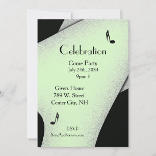 Invitation verte élégante pour fête 5"x 7"
