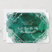 Invitation Verte et Argent Serez-vous ma servante d'honneur (Devant)