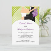 Invitation verte et blanche de Fête de la mariée (Debout devant)