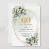 Invitation verte et dorée pour 60e anniversaire bo (Devant)