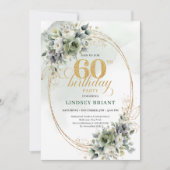 Invitation verte et dorée pour les 60 ans Botaniqu (Devant)