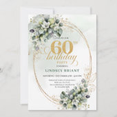 Invitation verte et dorée pour les 60 ans d'Eucaly (Devant)