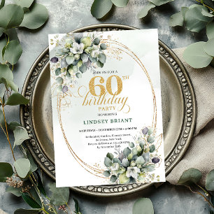 Invitation verte et dorée pour les 60 ans d'Eucaly