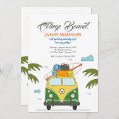 Invitation verte et jaune liée au collège (Devant / Derrière)