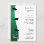 Invitation verte et noire d'obtention du diplôme (Dos)