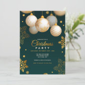 Invitation verte et or de Noël (Debout devant)