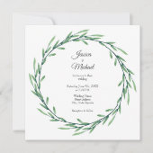 Invitation Verte Feuille d'aquarelle (Devant)