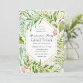 Invitation verte florale de fête de remise des (Debout devant)