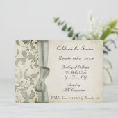 Invitation verte Holly Swirls Bow Sage (Debout devant)
