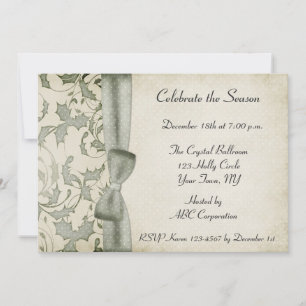 Invitation verte Holly Swirls Bow Sage