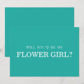 Invitation Verte Mignonne Seras-Tu Ma Demoiselle D'Honneur Fl (Devant / Derrière)