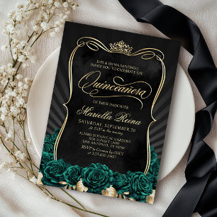 Invitation Verte or noir Quinceañera