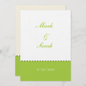 Invitation verte perlée de frontière (Devant / Derrière)