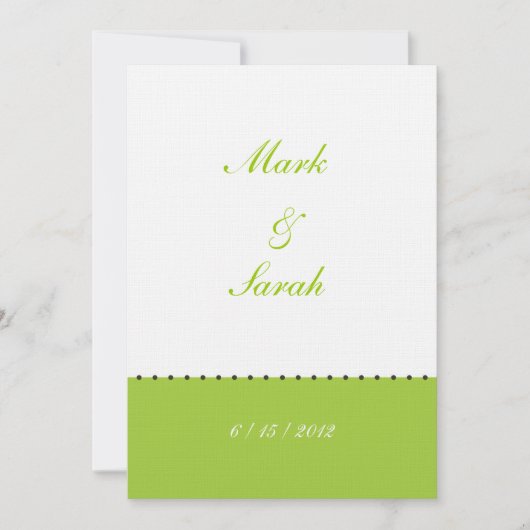 Invitation verte perlée de frontière (Devant)