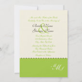 Invitation verte perlée de frontière (Dos)