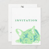 Invitation verte pour Bouledogue Français (Devant / Derrière)