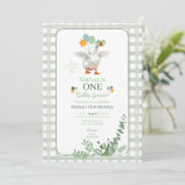 Invitation verte pour le premier anniversaire de l (Debout devant)