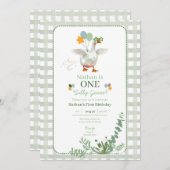 Invitation verte pour le premier anniversaire de l (Devant / Derrière)