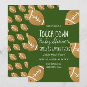 Invitation verte pour une baby shower sur le thème