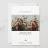 Invitation Vertical 3 Photo Gold Foil Grad Photo Graduation (Dos)