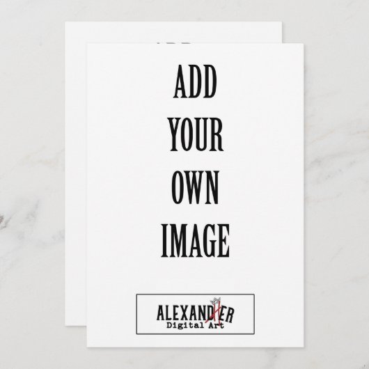 Invitation verticale à plat 5 x 7 pouces A7 (Devant / Derrière)