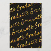 Invitation verticale avec écriture dorée dégradée (Dos)