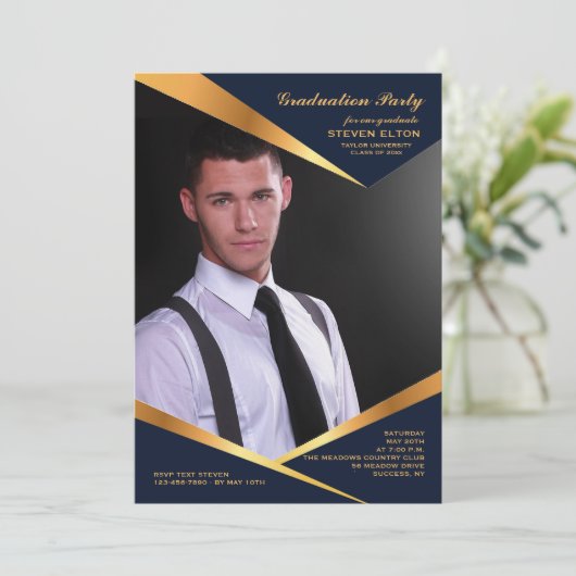 Invitation verticale de photo de cadre abstrait (Debout devant)