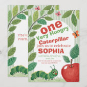 Invitation Very Hungry Caterpillar Birthday (Devant / Derrière)