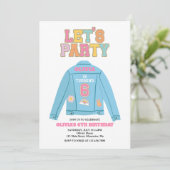 Invitation Veste en jean Preppy Patch 6ème Anniversaire (Debout devant)