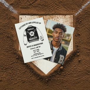 Invitation Veste universitaire de baseball Fête de fin d'étud