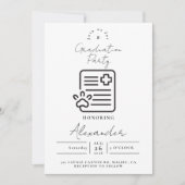 Invitation Vet Med Paw Syringe Graduation Party (Devant)