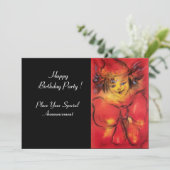 Invitation VÊTEMENT AVEC RIBBON ROUGE, Jaune Noir (Debout devant)