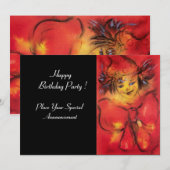 Invitation VÊTEMENT AVEC RIBBON ROUGE, Jaune Noir (Devant / Derrière)