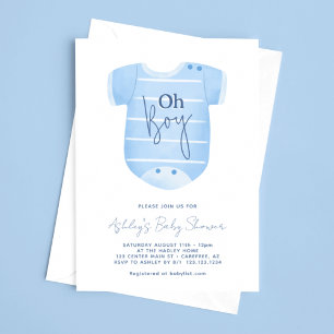 Invitation Vêtements Bébé Bleu Garçon Baby Shower