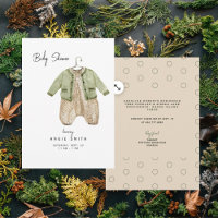 Vêtements Bébé mignons Vert et Douche Tan Invitati