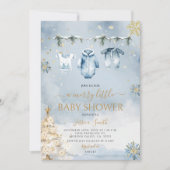 Invitation Vêtements Bleus d'hiver C'est un Baby shower garço (Devant)