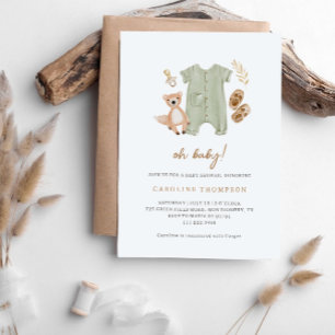 Invitation Vêtements Boho Genre Neutre Baby Shower