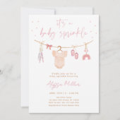 Invitation Vêtements de bébé boho rose blush Baby Sprinkle (Devant)