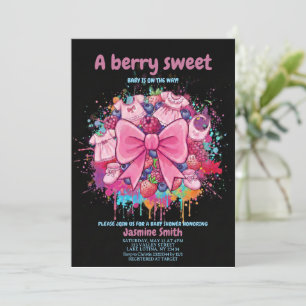 Invitation Vêtements de bébé Coquette rose Baby Shower Berry