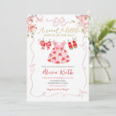 Invitation Vêtements de bébé fille coquette rose Pastèque Béb (Debout devant)