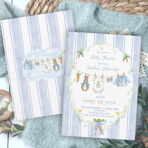 Invitation Vêtements de bébé garçon lapin mignon Baby Shower