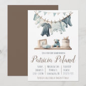 Invitation Vêtements de bébé garçon sur Baby shower de ligne (Devant / Derrière)