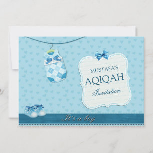 Invitation Vêtements de bébé mignons pour bébé garçon Aqiqah