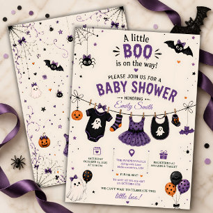 Invitation Vêtements de bébé pour la Baby Shower Halloween Li