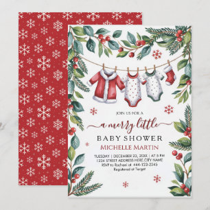 Invitation Vêtements de bébé pour le Père Noël Linge de bébé 