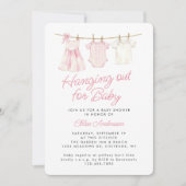 Invitation Vêtements de bébé rose mignonne Rustique Baby show (Devant)