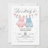 Invitation Vêtements de bébé rose ou bleu Genre Reveillez Inv (Devant)