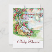 Invitation VÊTEMENTS DE BÉBÉ TENANT DANS LE Baby shower DE JA (Dos)