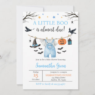 Invitation Vêtements de garçon pour Halloween sur un fil à li
