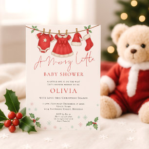 Invitation Vêtements de ligne de Noël pour Baby Shower